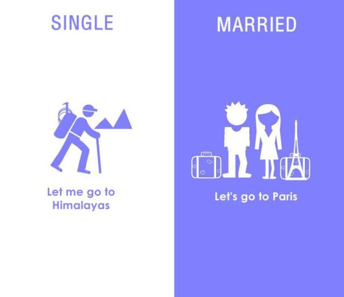 These Diagrams Sum Up The Differences Between Married Life And Single Life