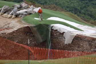 Missouri Golf Course Gets Swallowed By A Sinkhole That's 35 Feet Deep 