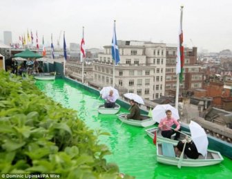 Boating on a Rooftop Lake