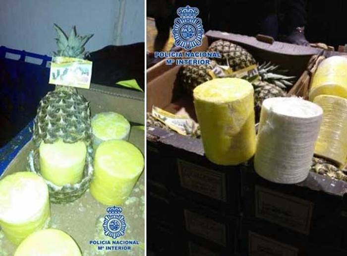 Spanish Police Recently Seized A Massive Stash Of Cocaine Stuffed Pineapples