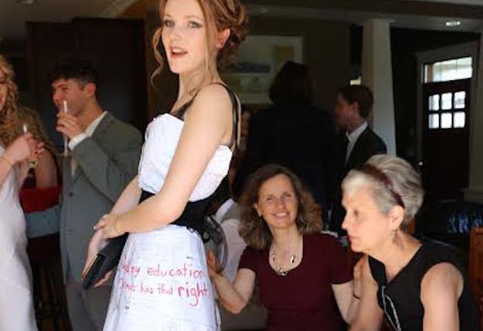 This High School Student Made A Graduation Dress Out Of Her Homework