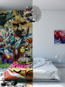 Designer Creates Half White, Half Griffiti Filled Hotel Room