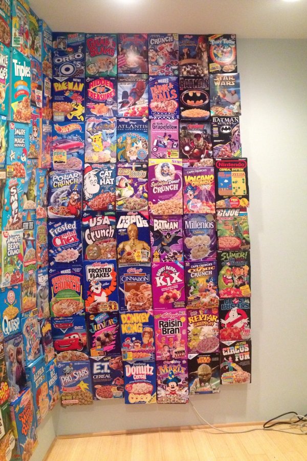 These People Used Cereal Boxes To Make The Coolest Wall Ever