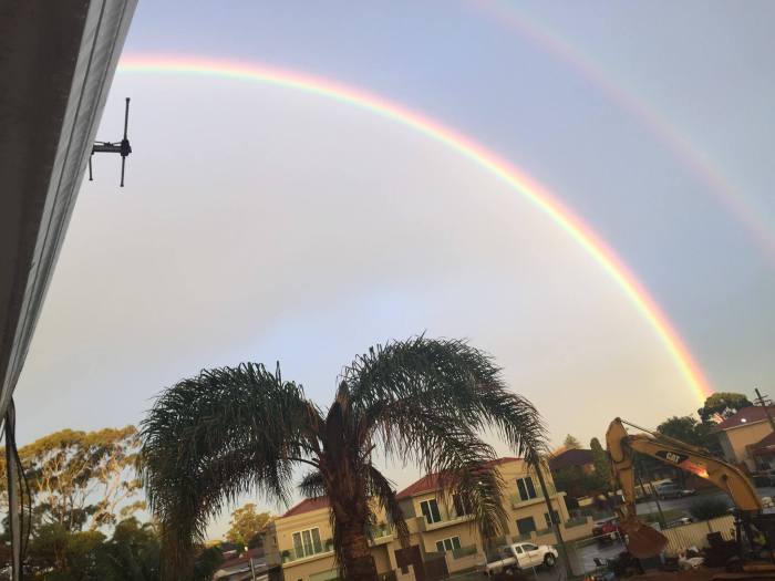 Sydney Residents Enjoy Rare Double Rainbow Shining Above The City
