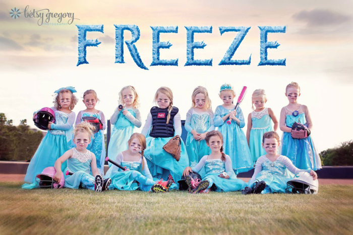 All Girl Softball Team Gets Fierce For A Frozen Photoshoot