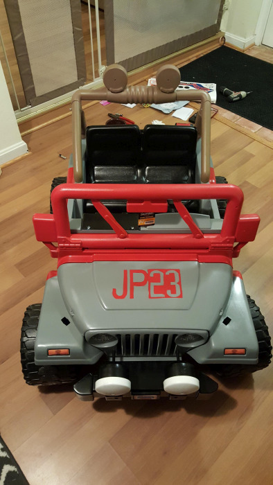 Barbie Jeep Gets Converted Into A Jeep From Jurassic Park
