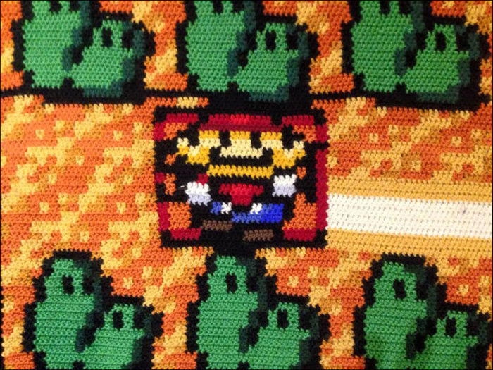 Norwegian Man Spends 6 Years Crocheting A Map From Super Mario Bros. 3, part 3