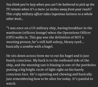 Lazy Military Officer Is Obviously Not A Morning Person