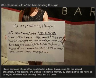 Woman Offers Rides To Strangers To Prevent Them From Driving Drunk
