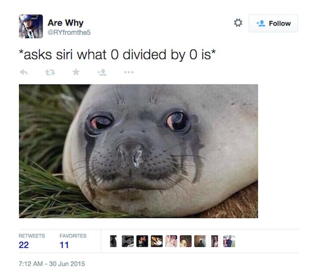 The Internet Reacts After Asking Siri To Divide 0 By 0