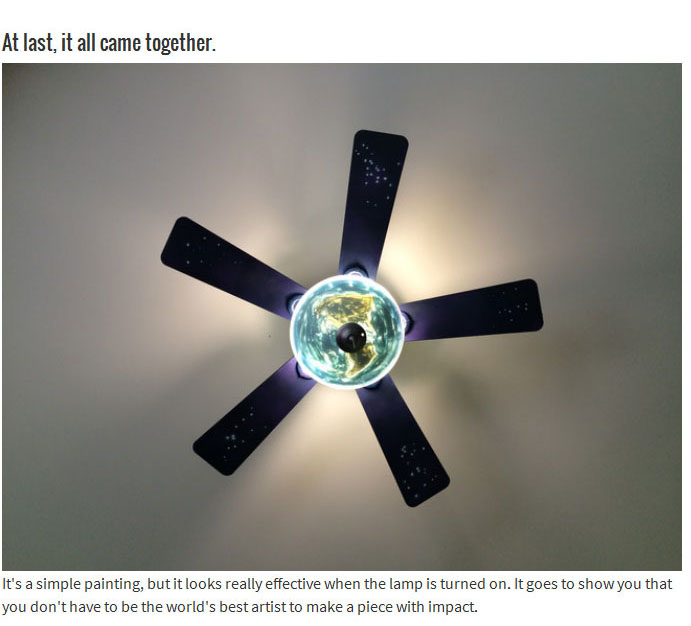 Boring Old Ceiling Fan Gets An Out Of This World Makeover