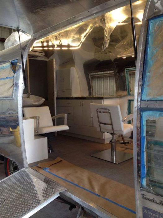 Old Trailer Gets Converted Into A Barber Shop On Wheels