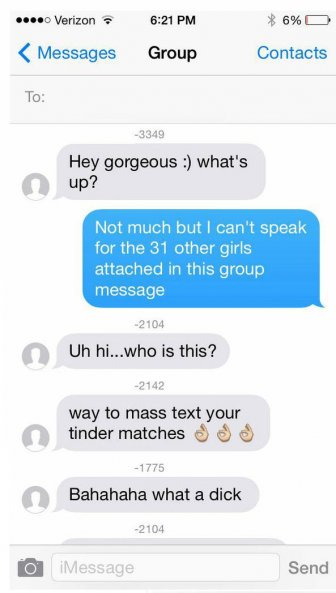 Guy Sends Group Message To 32 Tinder Girls And It Goes Horribly Wrong