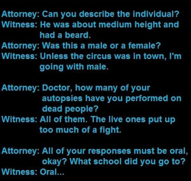 You Won't Believe The Things That People Say In Court Rooms
