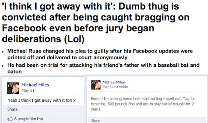 Criminals That Confessed Their Crimes On Facebook
