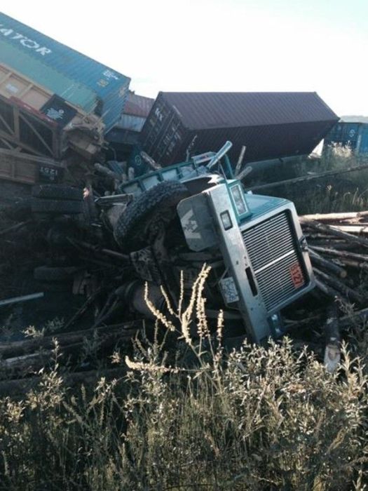 Train Derails After A Brutal Collision With A Timber Truck