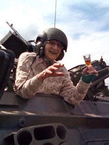 101 Year Old Woman Celebrates Her Birthday By Driving A Tank