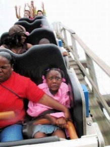 People Riding Roller Coasters 