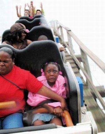 People Riding Roller Coasters 