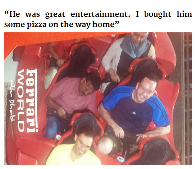 Friendly Passenger Takes His Cab Driver To Theme Park For The First Time