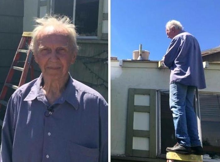 Touching Moment Dozens Of Strangers Came Together To Fix 75-Year-Old Man's Rooftop