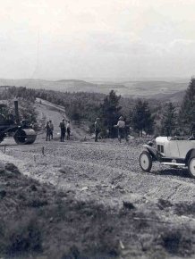 Construction of the Nürburgring race track in Germany