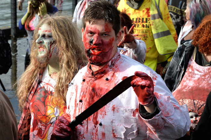 Zombie Parade in Duesseldorf, Germany