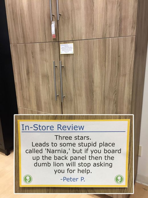 Guy Trolls IKEA By Putting Fake In-Store Reviews All Over The Place