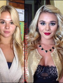 Girls With And Without Makeup