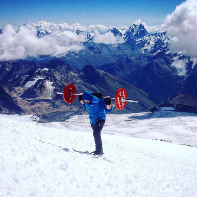 Man Conquers Mount Elbrus While Carrying A 75 Pound Barbell