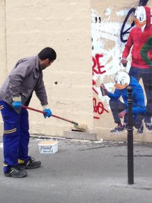 Street Cleaner From Paris Gets Turned Into Street Art