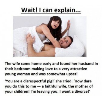 Cheating Husband Has A Hilarious Response For His Furious Wife