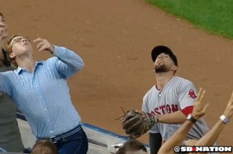 New York Yankees Fan Botches Three Attempts At Catching A Baseball