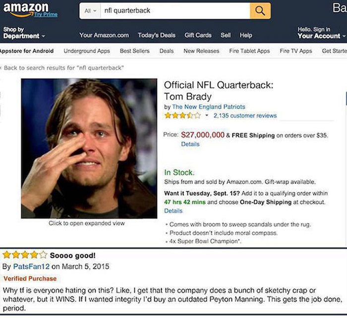 If People Could Review NFL Quarterbacks On Amazon