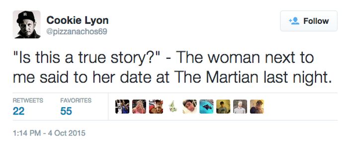 It's Scary How So Many People Think 'The Martian' Is Based On A True Story