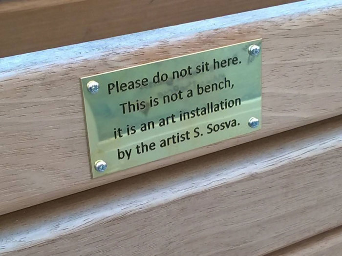 Pranksters Are Putting Hilarious Signs On Park Benches In England