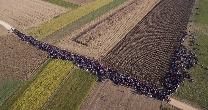 Thousands March Across The Balkans In An Attempt To Reach Western Europe