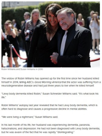 Robin Williams’ Widow Reveals Why He Took His Own Life