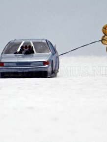 Racing on salt desert in Bonneville