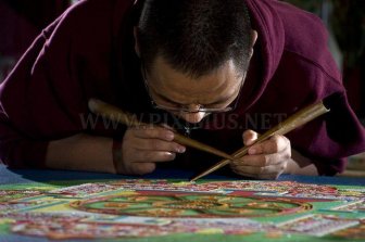 Tibetan Monks Make Sand Mandala in Placerville