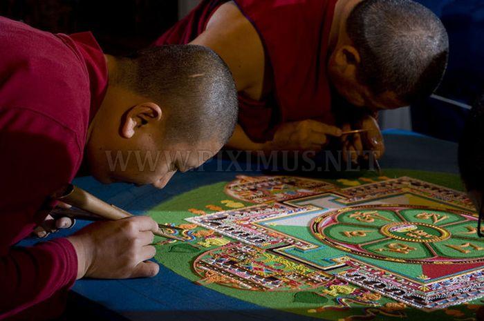 Tibetan Monks Make Sand Mandala in Placerville