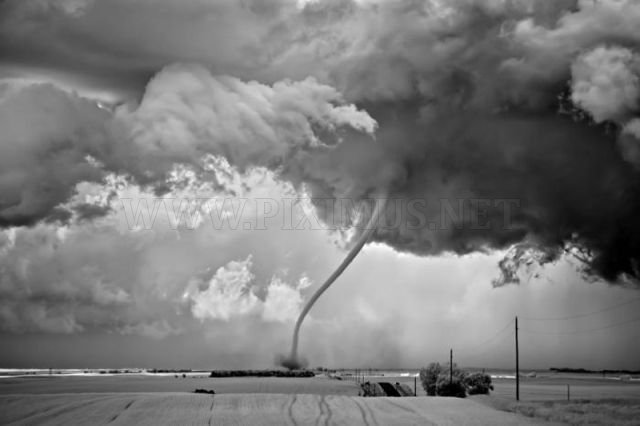 Black and white Tornado photography