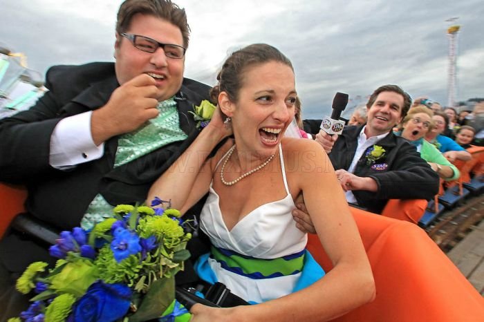 Wedding Ceremony on a Roller Coaster 