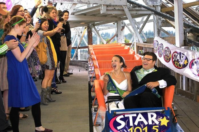 Wedding Ceremony on a Roller Coaster 