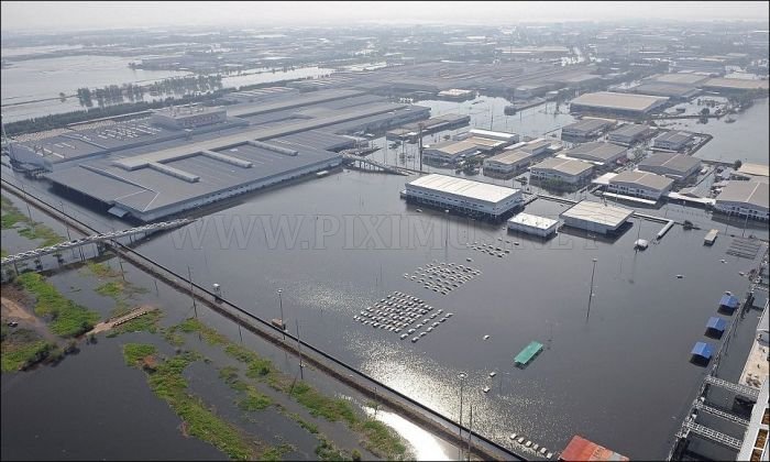 Flooded Honda Factory in Thailand 