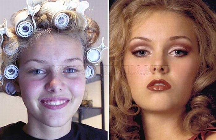 Girls With and Without Makeup 