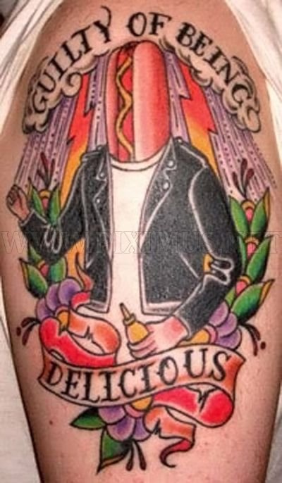Funny Hot Dog Tattoos