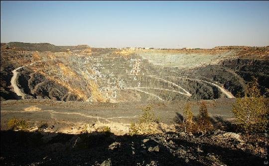 The 500 Meters Deep Open Copper-Zinc Mine in Russia