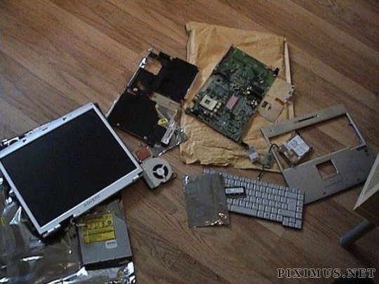 Smashed laptops