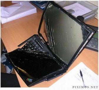 Smashed laptops